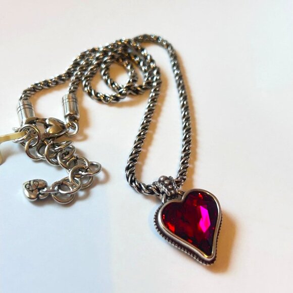 Brighton Bibi red heart Bright Gem Necklace JL0327 NWT 16-18" Reversible - Picture 1 of 6
